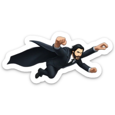 john wick superman flying hell knows where sticker