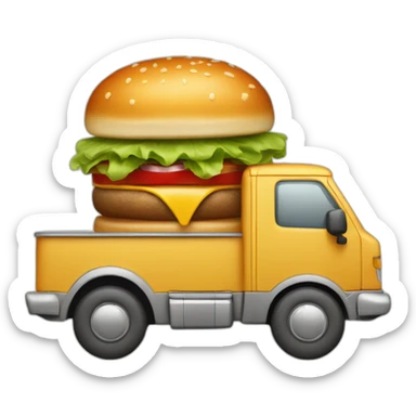 a hamburger deliver with his truck sticker