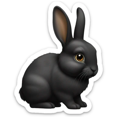 Black Poland dwarf bunny sticker