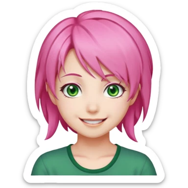 Mitsuri Kanroji, ultra détaillé, sourire narquois, mitsuri Kanroji hairstyle  sticker