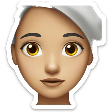 Girl with long black Hear and Hazel Eyes sticker