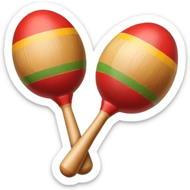 pair of tradicional wooden maracas sticker