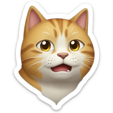 A cat crying in a corner sticker