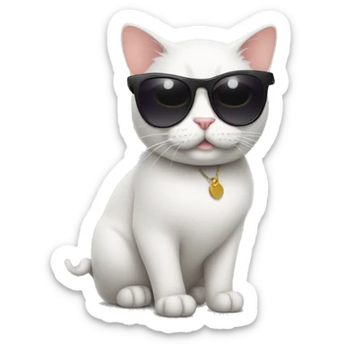 Cat with sunglasses sticker