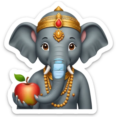 elephant india god with an apple sticker