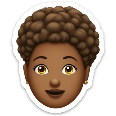 Curvy big body brown woman with Afro puff sticker