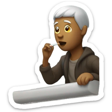 Person smoking out the window  sticker