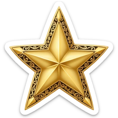 star drawn with calligraphy pen sticker