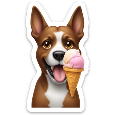 a dog eating ice cream sticker