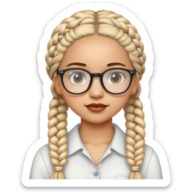 lightskin girl with braids and glassrs sticker