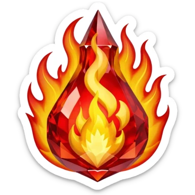 Red flaming crystal with a $ carved into the center of the crystal.Red flaming crystal with a $ carved into the center of the crystal. sticker