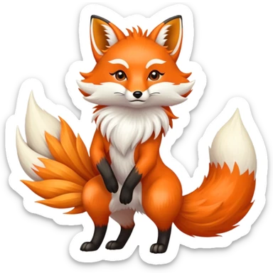 japanese style fox with nine tails sticker