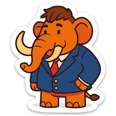 corporate mammoth wearing navy blue blazer sticker