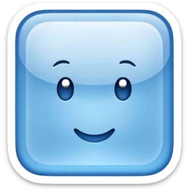 A square blue check sticker