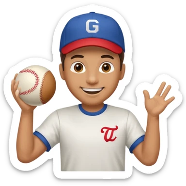 man energetically throwing a ball to the left sticker