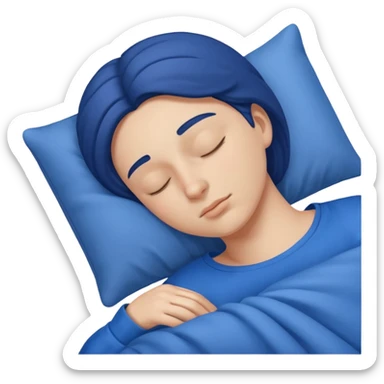 gorgi gales durmiendo con ropa celeste sticker