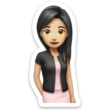 Asian Girl With Coquette Clothes sticker