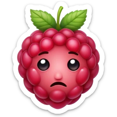 unhappy raspberry  sticker