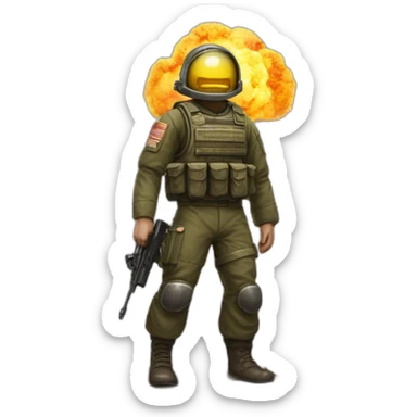 Char d'assaut russe avec derrière des explosions sticker