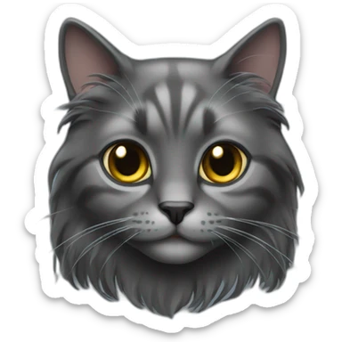 all-darkgrey-cat-long-hair-small-ear sticker