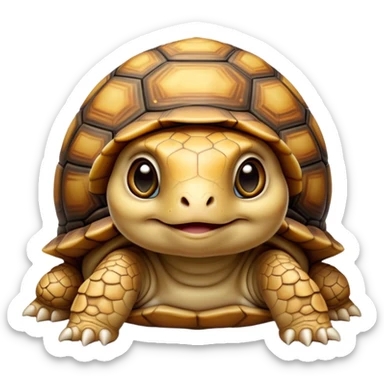 cinematic-baby tortoise-realistic--emoji,,-cute-wise-face-peering-ahead-with-calm-determination,-cute large-eyes-reflecting-centuries of wisdom, sticker