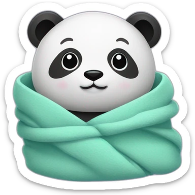 Panda wrapped in a blanket sticker