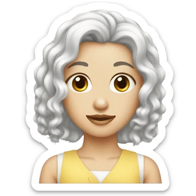 white female seamstress  sticker