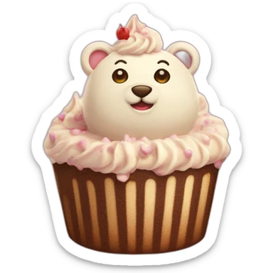 Ours qui mange un gateau sticker