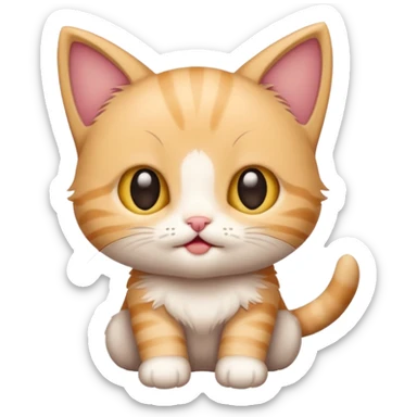 a baby kitten with the words huh sticker