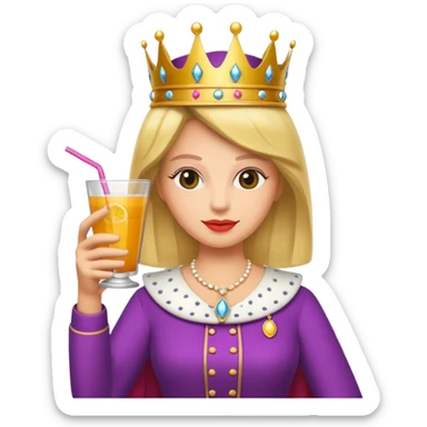 queen with drink sticker