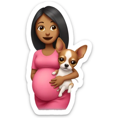 pregnant lady with chihuahua sticker