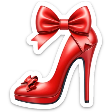 heels with a bow sticker