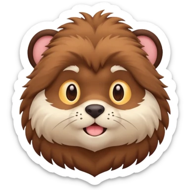 furry bara character, muscular and cute, simple face, round shape, emoji style, soft colors sticker