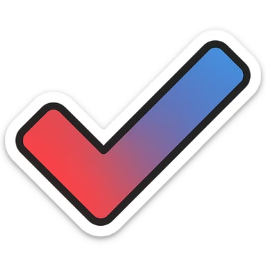 red blue gradient checkmark, color icon style sticker