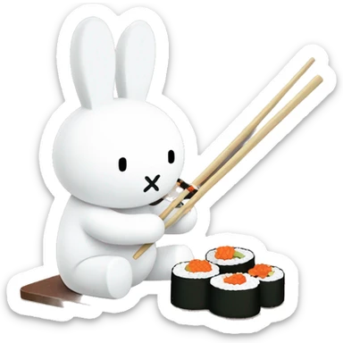 miffy eating sushi sticker