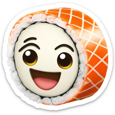 Happy sushi roll sticker