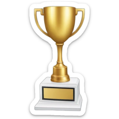 Winner trophy with 1st written on it sticker