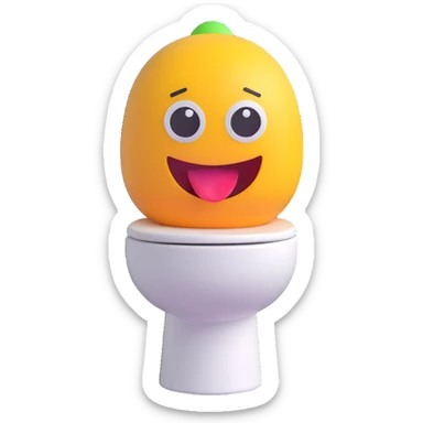 Skibidi Toilet character, energetic, 3D emoji style sticker