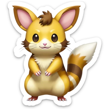 Shiny Furret-Raichu-Hybrid (Full body) sticker