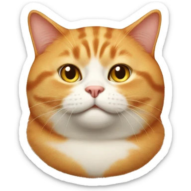 realistic fat ginger cat sticker