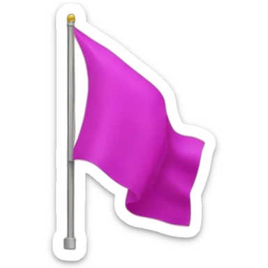 big fuchsia flag with small white inscription "idea" sticker