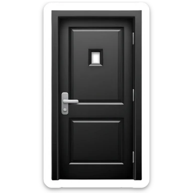 Minimalist emoji-style sticker of a closed door with a long shadow visible under the gap. Black and white, strong silhouette style.
 sticker