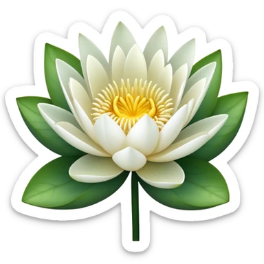 single Water Lily, straight stem sticker