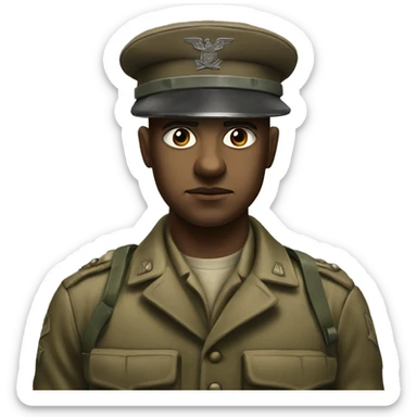 photorealistic serious soldier WW2 sticker