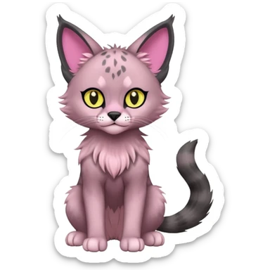 Dark Edgy Cute Pastel Ragdoll-Caracal-Cheetah-Fakémon-Lykoi-feline-hybrid (full body) sticker