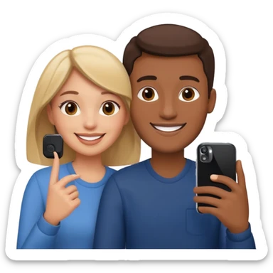 couple photo on the phone sticker