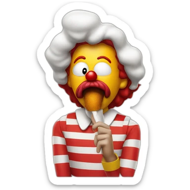 Ronald Mcdonald inhaling sticker