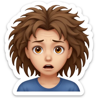 A realistic waist-length portrait of a terrified woman sticker