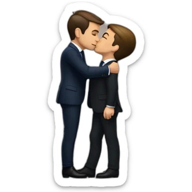 Macron kiss zelensky sticker