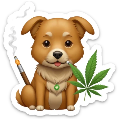 a dog smoking weed sticker